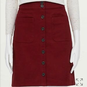 LOFT NWT straight skirt Size 2; crimson